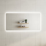 Retti Rectangular 1800mm x 900mm Backlit LED Mirror with Polished Edge, Rounded Corners and Demister