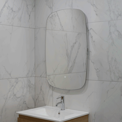 Riri Oblong 600mm x 900mm Backlit LED Frameless Mirror with Polished Edge and Demister