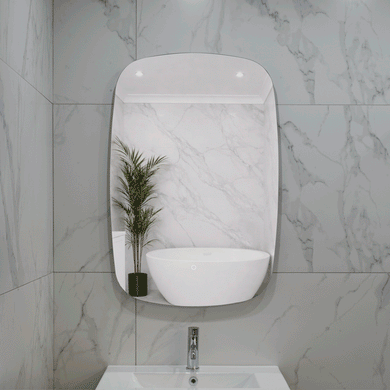 Riri Oblong 600mm x 900mm Backlit LED Frameless Mirror with Polished Edge and Demister