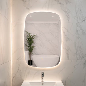 Riri Oblong 600mm x 900mm Backlit LED Frameless Mirror with Polished Edge and Demister