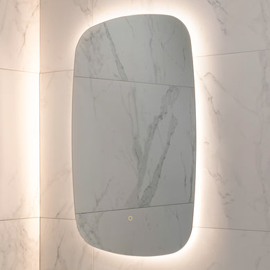 Riri Oblong 600mm x 900mm Backlit LED Frameless Mirror with Polished Edge and Demister