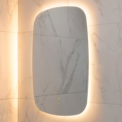 Riri Oblong 600mm x 900mm Backlit LED Frameless Mirror with Polished Edge and Demister