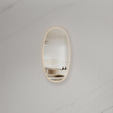 Riri Oblong 400mm x 800mm Backlit LED Frameless Mirror with Polished Edge and Demister