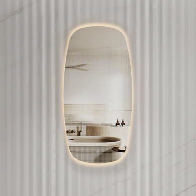 *Clearance* Riri Oblong 600mm x 1200mm Backlit LED Frameless Mirror with Polished Edge and Demister