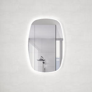 Riri Oblong 600mm x 900mm Frontlit and Backlit LED Frameless Mirror with Frosted Glass Border and Demister *Clearance Stock*