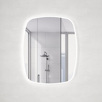 Riri Oblong 800mm x 1000mm Frontlit and Backlit LED Frameless Mirror with Frosted Glass Border and Demister