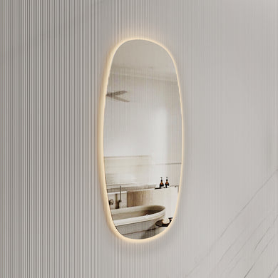 Riri Oblong 500mm x 900mm Backlit LED Frameless Mirror with Polished Edge and Demister