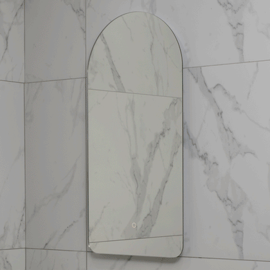 Arco Arch 400mm x 800mm Backlit LED Frameless Mirror with Polished Edge and Demister