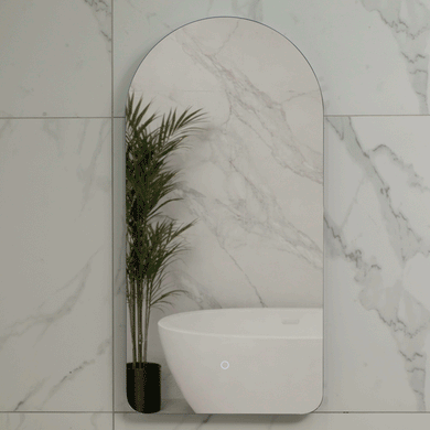 Arco Arch 400mm x 800mm Backlit LED Frameless Mirror with Polished Edge and Demister