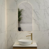 Arco Arch 400mm x 800mm Backlit LED Frameless Mirror with Polished Edge and Demister