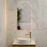 Arco Arch 400mm x 800mm Backlit LED Frameless Mirror with Polished Edge and Demister