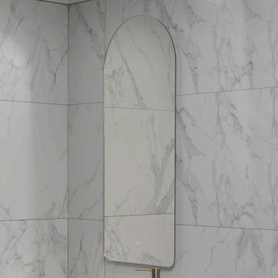 Arco Arch 500mm x 1200mm Backlit LED Frameless Mirror with Polished Edge and Demister