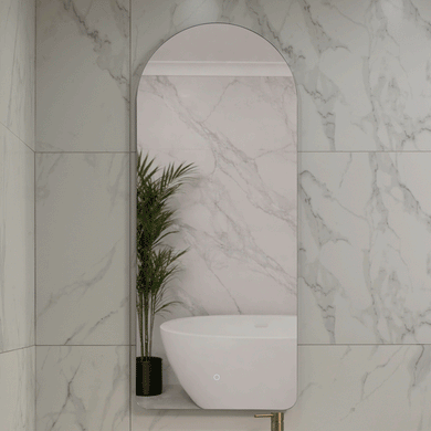 Arco Arch 500mm x 1200mm Backlit LED Frameless Mirror with Polished Edge and Demister