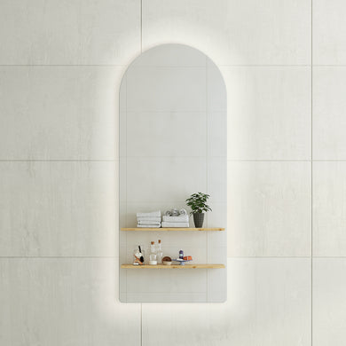 Arco Arch 500mm x 1200mm Backlit LED Frameless Mirror with Polished Edge and Demister