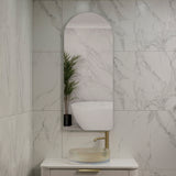 Arco Arch 500mm x 1200mm Backlit LED Frameless Mirror with Polished Edge and Demister