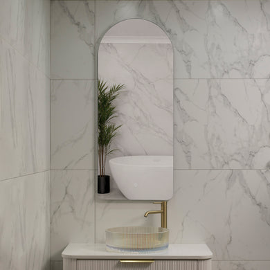 Arco Arch 500mm x 1200mm Backlit LED Frameless Mirror with Polished Edge and Demister