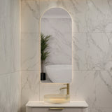 Arco Arch 500mm x 1200mm Backlit LED Frameless Mirror with Polished Edge and Demister
