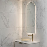 Arco Arch 500mm x 1200mm Backlit LED Frameless Mirror with Polished Edge and Demister