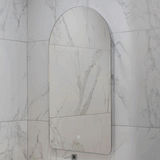Arco Arch 550mm x 1000mm Backlit LED Frameless Mirror with Polished Edge and Demister