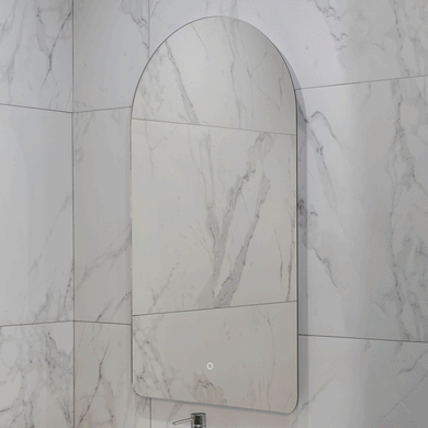 Arco Arch 550mm x 1000mm Backlit LED Frameless Mirror with Polished Edge and Demister