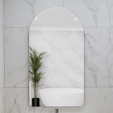 Arco Arch 550mm x 1000mm Backlit LED Frameless Mirror with Polished Edge and Demister