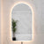 Arco Arch 550mm x 1000mm Backlit LED Frameless Mirror with Polished Edge and Demister