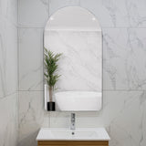 Arco Arch 550mm x 1000mm Backlit LED Frameless Mirror with Polished Edge and Demister