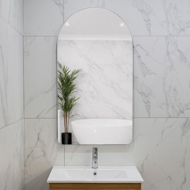 Arco Arch 550mm x 1000mm Backlit LED Frameless Mirror with Polished Edge and Demister