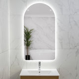 Arco Arch 550mm x 1000mm Backlit LED Frameless Mirror with Polished Edge and Demister