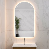 Arco Arch 550mm x 1000mm Backlit LED Frameless Mirror with Polished Edge and Demister