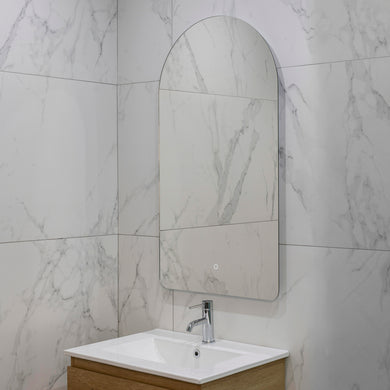 Arco Arch 550mm x 1000mm Backlit LED Frameless Mirror with Polished Edge and Demister
