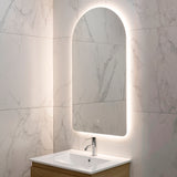 Arco Arch 550mm x 1000mm Backlit LED Frameless Mirror with Polished Edge and Demister