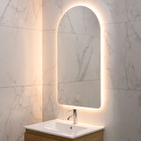 Arco Arch 550mm x 1000mm Backlit LED Frameless Mirror with Polished Edge and Demister