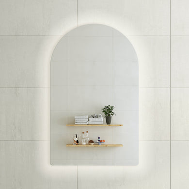 Arco Arch 750mm x 1200mm Backlit LED Frameless Mirror with Polished Edge and Demister