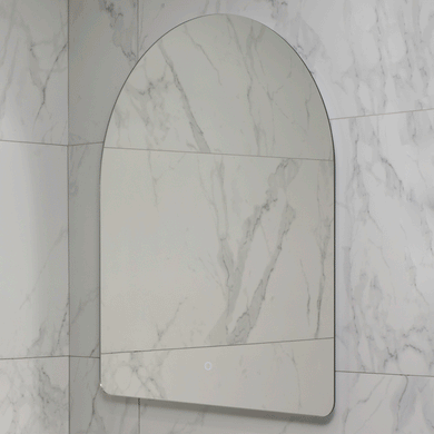 Arco Arch 850mm x 1000mm Backlit LED Frameless Mirror with Polished Edge and Demister