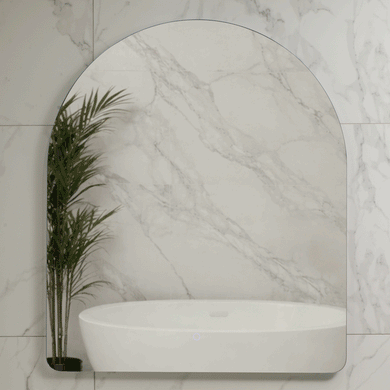 Arco Arch 850mm x 1000mm Backlit LED Frameless Mirror with Polished Edge and Demister