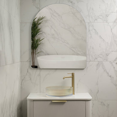 Arco Arch 850mm x 1000mm Backlit LED Frameless Mirror with Polished Edge and Demister
