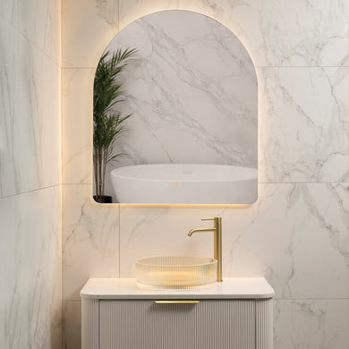 Arco Arch 850mm x 1000mm Backlit LED Frameless Mirror with Polished Edge and Demister