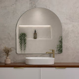 Arco Arch 1000mm x 1000mm Backlit LED Frameless Mirror with Polished Edge and Demister