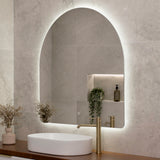 Arco Arch 1000mm x 1000mm Backlit LED Frameless Mirror with Polished Edge and Demister
