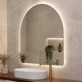 Arco Arch 1000mm x 1000mm Backlit LED Frameless Mirror with Polished Edge and Demister
