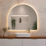 Arco Arch 1150mm x 1000mm Backlit LED Frameless Mirror with Polished Edge and Demister