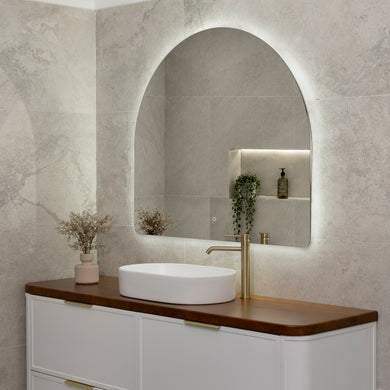 Arco Arch 1150mm x 1000mm Backlit LED Frameless Mirror with Polished Edge and Demister