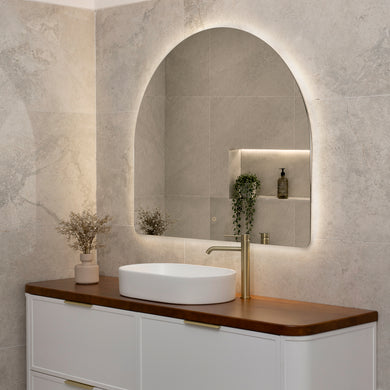 Arco Arch 1150mm x 1000mm Backlit LED Frameless Mirror with Polished Edge and Demister