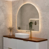 Arco Arch 1150mm x 1000mm Backlit LED Frameless Mirror with Polished Edge and Demister