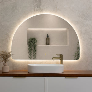 Arco Arch 1200mm x 800mm Backlit LED Frameless Mirror with Polished Edge and Demister