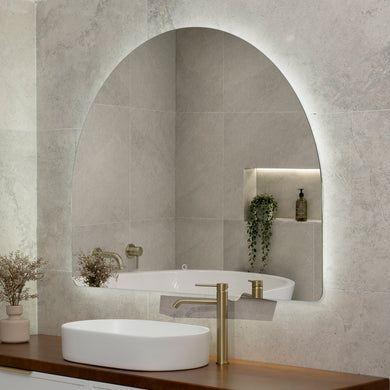 Arco Arch 1300mm x 1000mm Backlit LED Frameless Mirror with Polished Edge and Demister