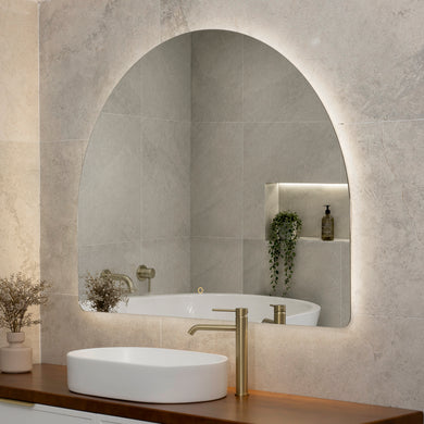 Arco Arch 1300mm x 1000mm Backlit LED Frameless Mirror with Polished Edge and Demister