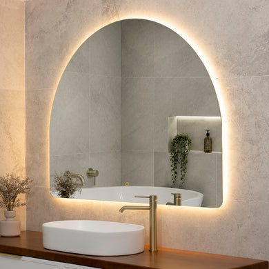 Arco Arch 1300mm x 1000mm Backlit LED Frameless Mirror with Polished Edge and Demister