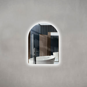 Arco Arch 600mm x 800mm Backlit LED Frameless Mirror with Polished Edge and Demister